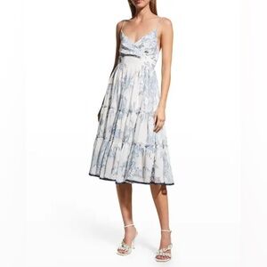 Sachin & Babi, Elegant Blue and White Floral Dress